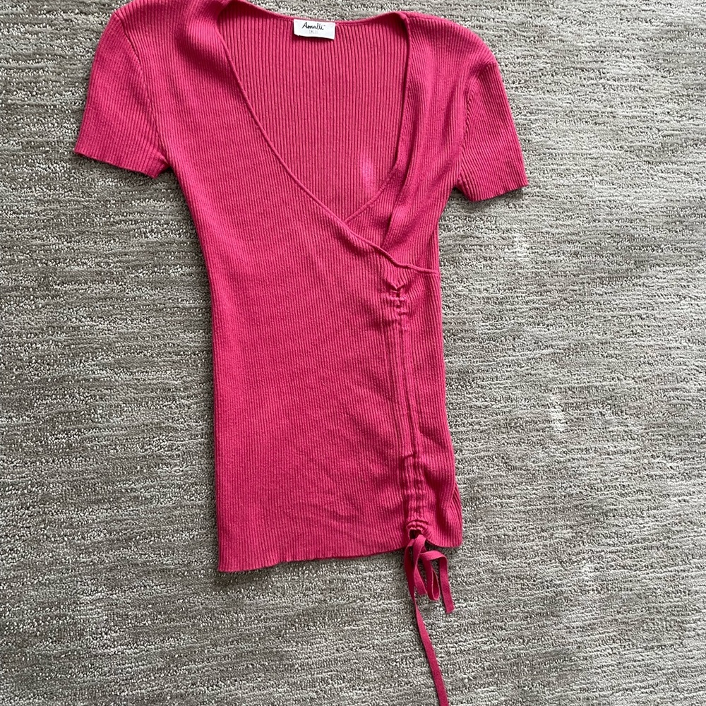 TALL Small Amalli Tallie sweater short sleeve shirt pink